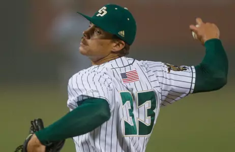 Drew Thorpe throws a pitch.