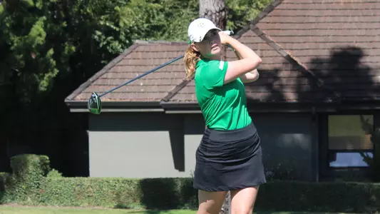 Caroline Cantlay hits a tee shot.