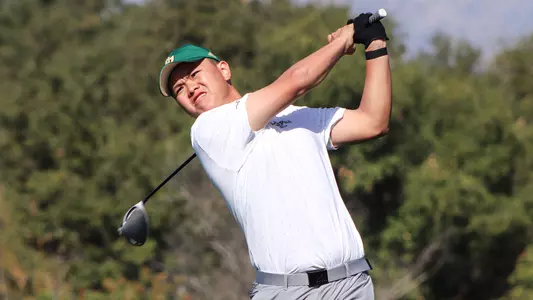 Nicholas Mok with a tee shot.