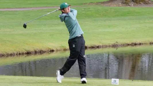 Austin Liu with a drive at the Duck Invitational.