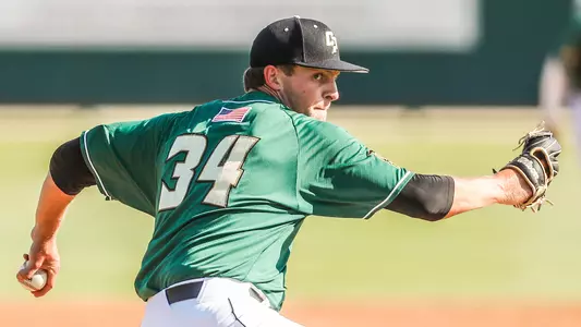 Travis Weston throws a pitch.