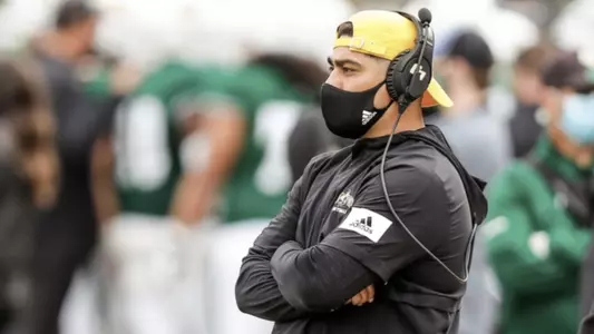 Drake Tofi at a Cal Poly practice.