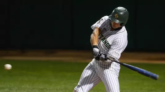 Brooks Lee swings at a pitch.