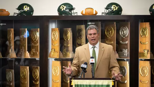 Paul Wulff moments after being named head football coach at Cal Poly in a press conference Tuesday.
