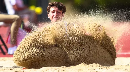 Competition in long jump at Cal Poly Invitational.