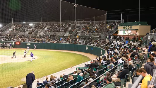 Baggett Stadium at night.