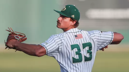 Drew Thorpe throws a pitch.