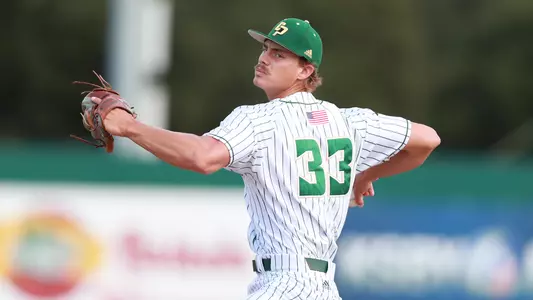 Drew Thorpe throws a pitch.