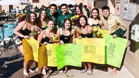 2022-23 Cal Poly Swim & Dive Seniors, 1-21-23, UC Santa Cruz