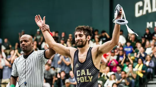 Ethan Rotondo wins his match against Oregon State.