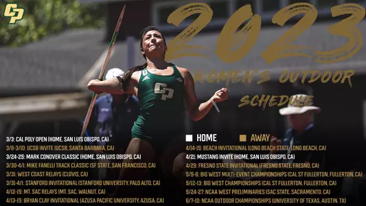 2023 Women's Track Outdoor Schedule Graphic