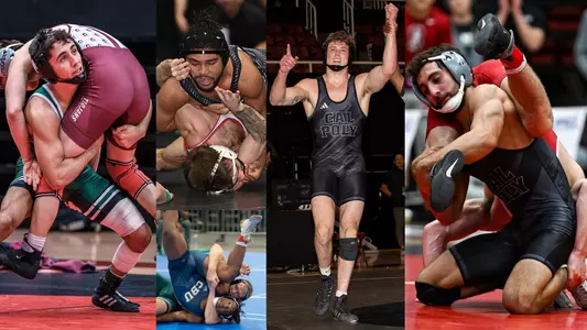 Cal Poly's five wrestlers who qualified for the NCAAs.