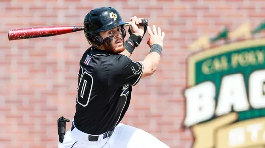 Jake Steels hits one to the outfield.