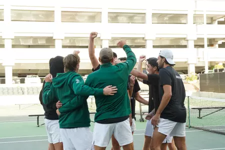 Men's Tennis Team Huddle