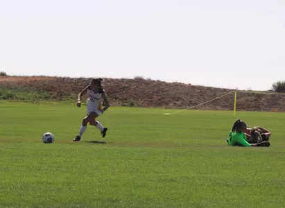 Payton Cichowski splits the Chapman defense for the opening goal