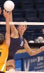 Astyn Bjorklund returned home to post a match-high 14 kills and lead XU past Central Florida.