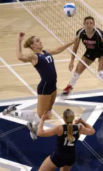 Junior Jill Quayle led the Musketeers with 39 kills on the weekend.