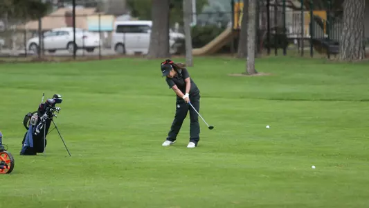 Jessica Mangrobang hits a shot 