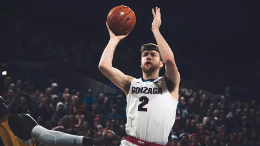 Drew Timme puts up a shot vs. USF