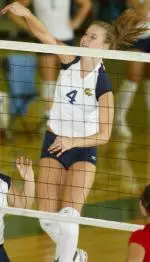 Kelly Kabbes had a team-high nine kills Friday at Rhode Island.