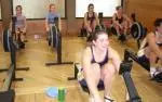 The GW Rowing teams rowed more than 1.6 million meters in the Row for Humanity at Marvin Center Jan. 26.