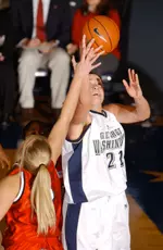 Anna Monta&amp;ntilde;ana ranks 18th on GW's career scoring list with 1,115 points.
