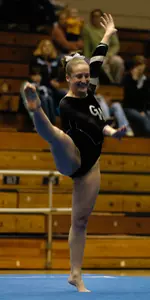 Sophomore Jess Guilbert posted a career-high 9.850 on vault to help lead the Colonials to a third-place finish at Kentucky on Feb. 4 in Lexington.