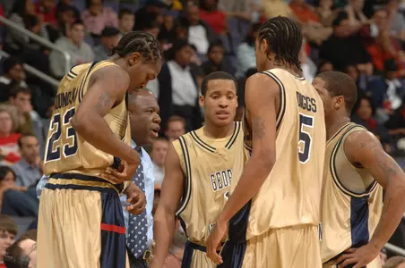 Karl Hobbs leads the Colonials into Mullins Center Wednesday night to face UMass.