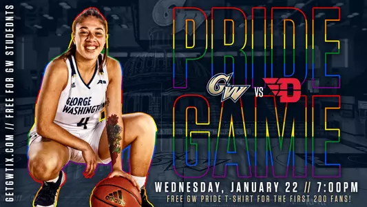 GW Pride Game Wednesday January 22 7 p.m.