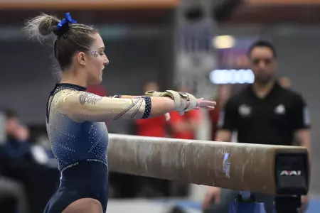 Banen competes on beam.