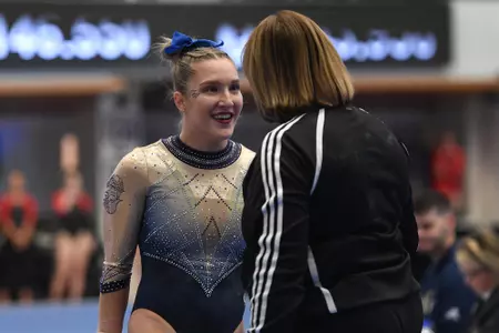 Banen competes on beam.