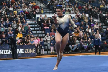 Crasa competes on floor.