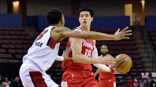 Yuta Watanabe of the Memphis Hustle looks to pass.