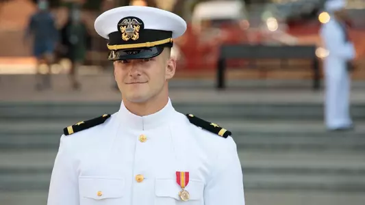 Nick Tomczyk was commissioned into the U.S. Navy on May 21.