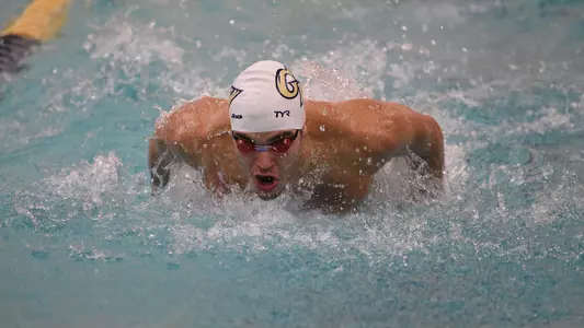 Djurdje Matic swims vs. Virginia Tech.