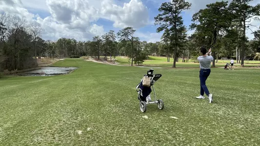 Jakub Hrinda swings the club at Ross Collegiate Classic 