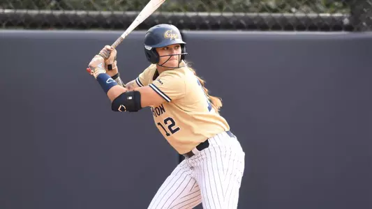 Maddie Spell waits for a pitch vs. Georgetown.