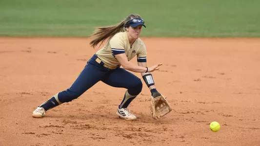 Maggie Greco goes for a grounder vs. Dayton.