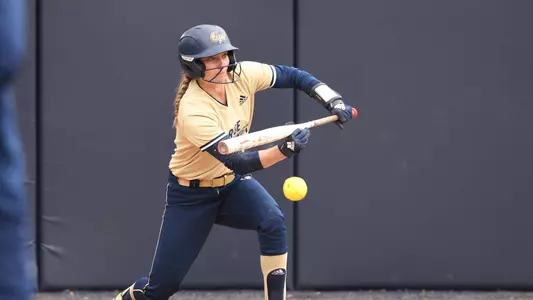 Gabby Polsky lays down a bunt vs. Dayton.
