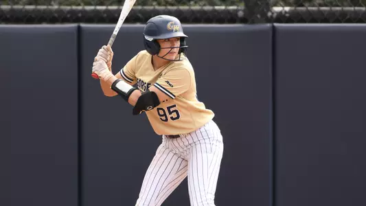 Maddy Dwyer waits for a pitch vs. Georgetown.