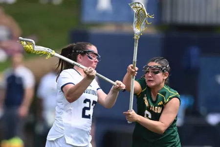 Grace Curry looks for a scoring opportunity against George Mason