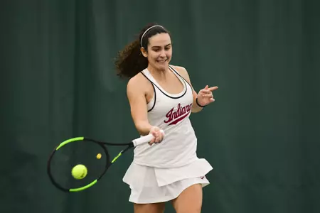 Indiana Women's Tennis during the match against the Marquette Golden Eagles at the IU Tennis Center in Bloomington, IN. 