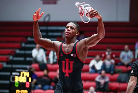 BLOOMINGTON, IN - January 13, 2023 -  DJ Washington during the meet between the Rutgers Scarlet Knights and the Indiana Hoosiers at Wilkinson Hall in Bloomington, IN. Photo By Gretta Cohoon/Indiana Athletics