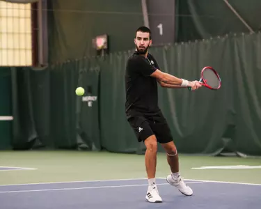 BLOOMINGTON, IN - February 05, 2023 - Luka Vukovic during the meet between the Dartmouth Big Green and the Indiana Hoosiers at IU Tennis Center in Bloomington, IN. Photo By Trent Barnhart/Indiana Athletics
