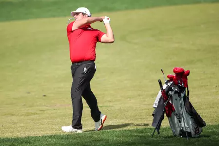 BLOOMINGTON, IN - April 09, 2023 - Drew Salyers during the Hoosier Classic tournament at Pfau Golf Course in Bloomington, IN. Photo By Dalton Wainscott/Indiana Athletics