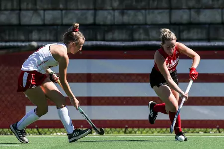 BLOOMINGTON, IN - September 25, 2022 - forward Meghan Dillon #6 of the Indiana Hoosiers during the game between the Miami Ohio Red Hawks and the Indiana Hoosiers at IU Field Hockey Complex in Bloomington, IN. Photo By Chris Conaway