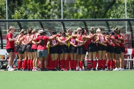 BLOOMINGTON, IN - August 20, 2023 - the Indiana Hoosiers field hockey team during the scrimmage between the Miami OH RedHawks and the Indiana Hoosiers at IU Field Hockey Complex in Bloomington, IN. Photo By Kate Petersen/Indiana Athletics