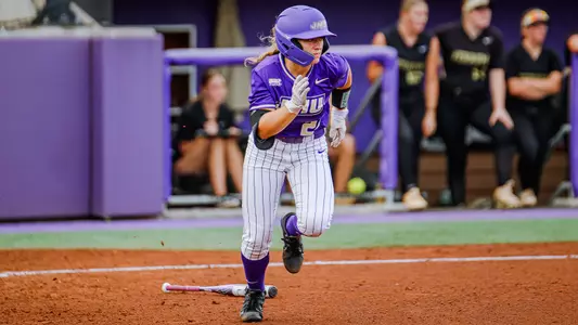 Lisey St. Jean running to first base