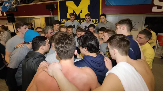 Men's Swimming and Diving Team Huddle Generic