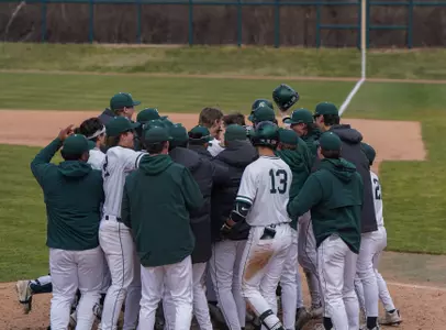 MSU baseball team celebrates at home plate